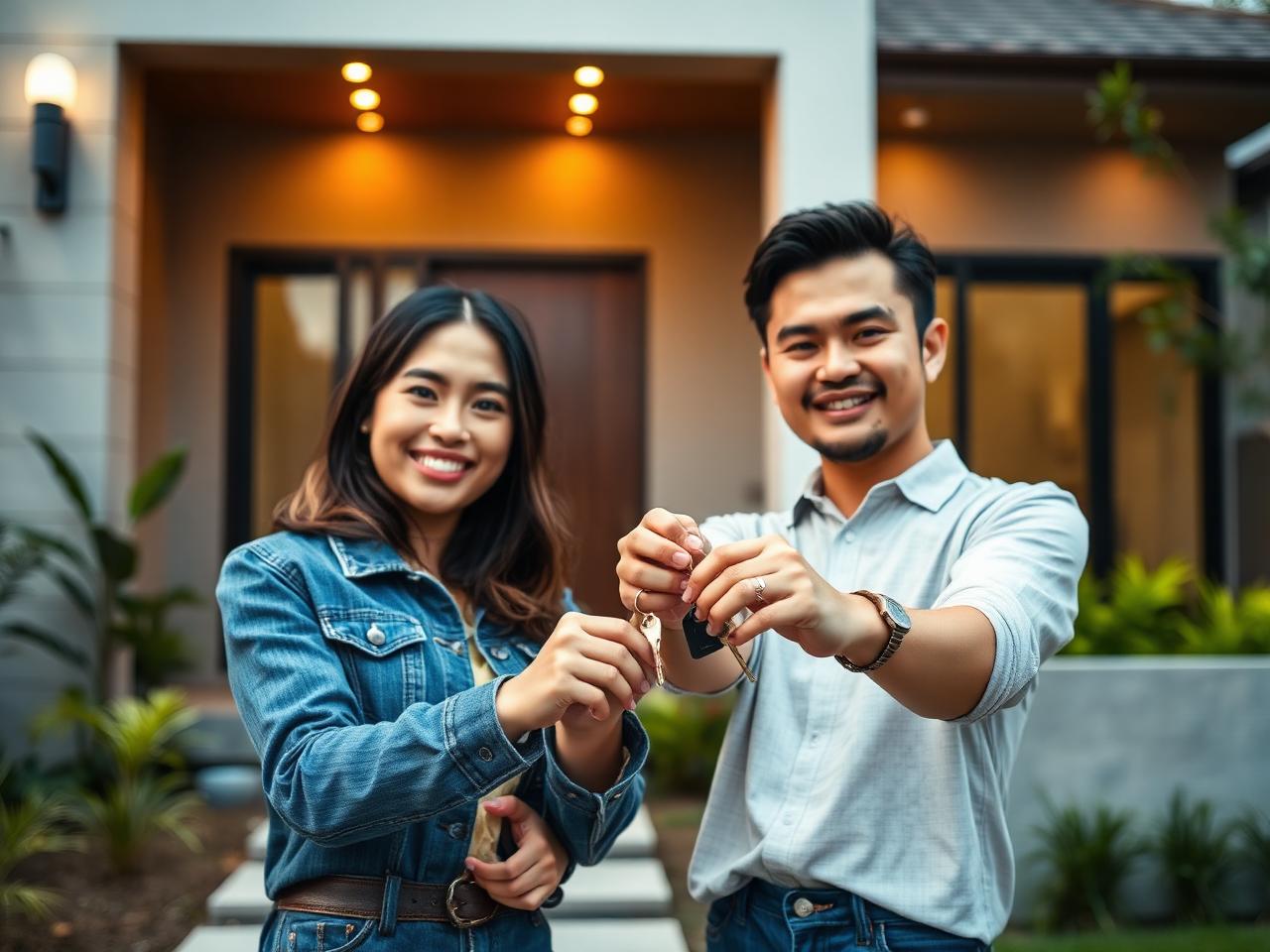 Pasangan baru memiliki rumah